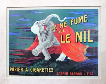 Póster francés vintage de cigarrillos, Je Ne Fume que LE NIL, VGC, 50 x 80 cm