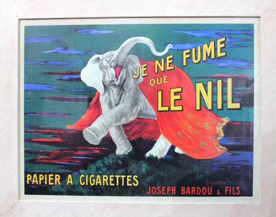 Vintage French Poster for Cigarettes, Je Ne Fume Que LE NIL, VGC, 50 X 80  Cm