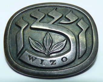 Vintage 1950s Israel 925 Silver Marked Women&#39;s Movement Wizo Brooch, 3 x 2.6 cm, 9.8 g