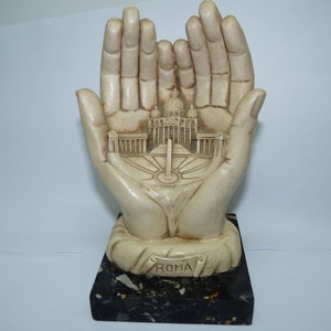 Vintage Model Allegoric Tyrants' Hands Holding Castel Sant'Angelo & Museum, Rome