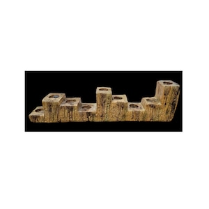 Vintage Ethel Gelick Signed Studio Pottery Judaica Avant Garde Ceramic Hanukah Menorah, L 30.5 cm