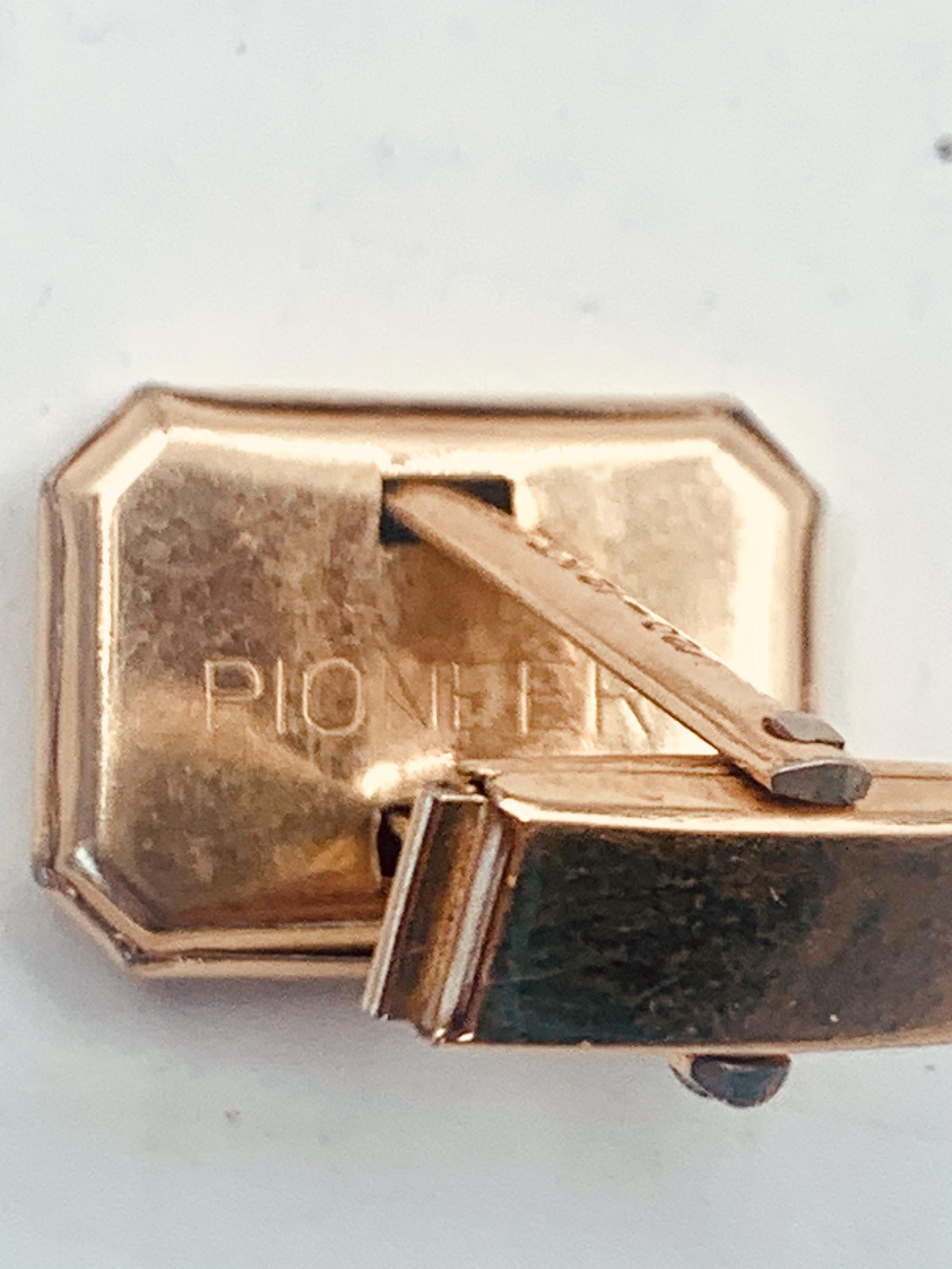 Boutons De Manchette Vintage Plaqués Or Rose - Poinçonnés Fac-similé NIII - Diamètre 20mm