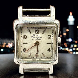 Vintage 1930er bis 40er Jahre Girard-Perregaux Handaufzug Schweizer Damenuhr Quadratisch 18 mm