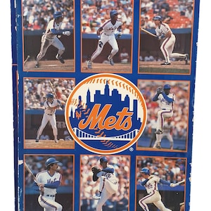 Dos carteles de béisbol americanos vintage de 1988 sobre cartón, New York Mets, Darryl Strawberry, 87 x 56,5 cm