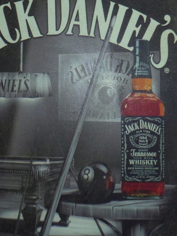 Vintage Metal Whiskey Poster, Jack Daniel's Tennessee Whiskey