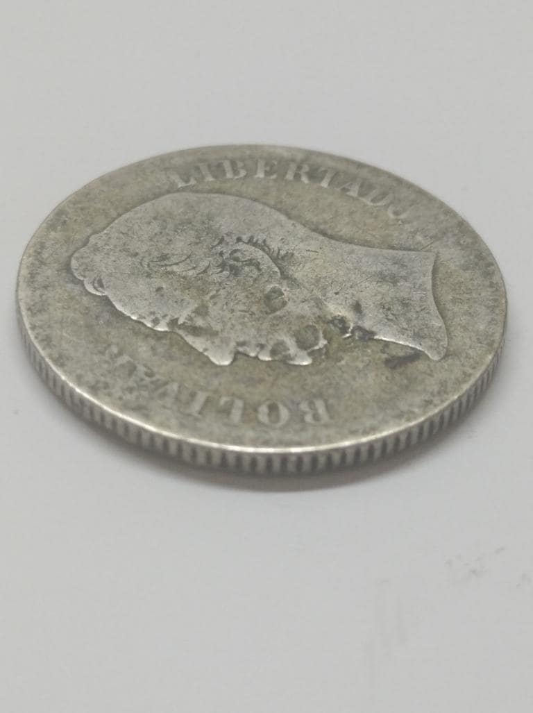 アンティーク 1886 銀貨 ベネズエラ 2 ボリバル 9.4 g、厚さ 27 mm