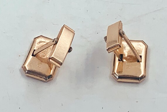 Boutons De Manchette Vintage Plaqués Or Rose - Poinçonnés Fac-similé NIII - Diamètre 20mm