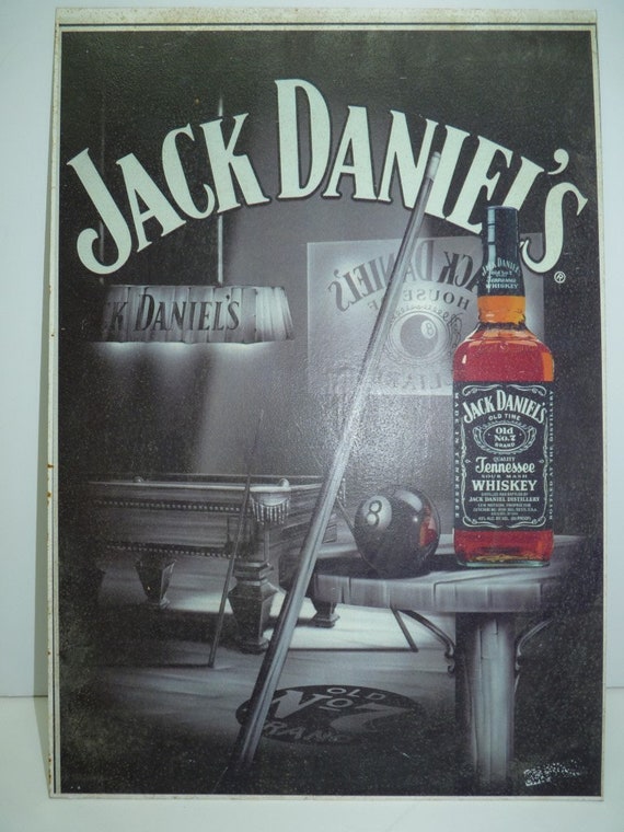 Vintage Metal Whiskey Poster, Jack Daniel's Tennessee Whiskey