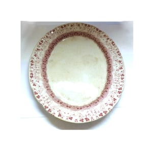 Antique 1900 English Art Nouveau Glazed Porcelain Serving Platter "Toronto K&T", L 42 cm