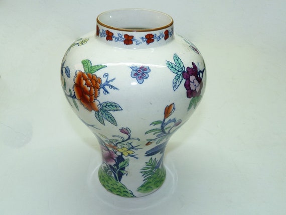 Antique English Porcelain Marked Floral Vase The Pompadour Etsy