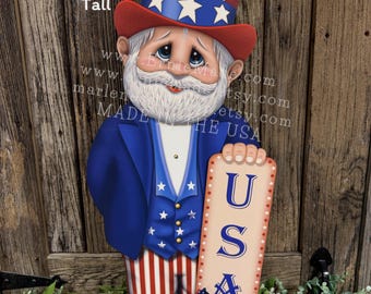 Patriotic decoration Uncle Sam Summer, USA, America sign, Fourth of July, Veterans Day, Memorial Day, 4th of July for entryway mantle, porch