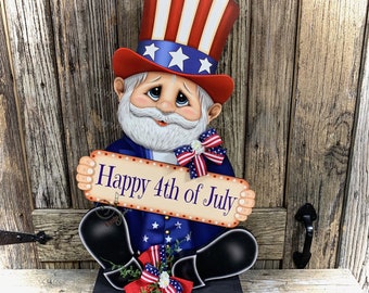 Uncle Sam, Patriotic Summer centerpiece, Summer decor, Patriotic centerpiece, Fourth of July Decoration, 4th of July sign, Uncle Sam sign,