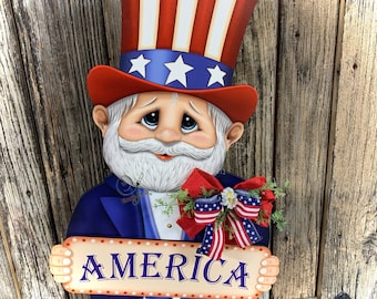 Uncle Sam, Patriotic Summer centerpiece, Summer decor, Patriotic centerpiece, Fourth of July Decoration, 4th of July sign, Uncle Sam sign,