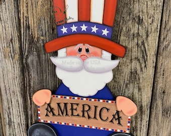 Uncle Sam, Patriotic Summer door hanger, Summer decor, Patriotic front door wreath, Fourth of July Decoration, Americana, Uncle Sam sign,