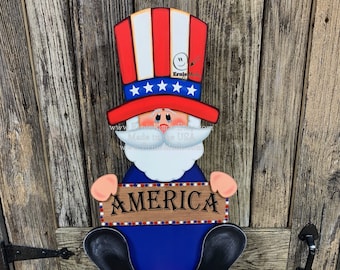 Patriotic decoration Uncle Sam Summer, USA, America sign, Fourth of July, Veterans Day, Memorial Day, 4th of July for entryway mantle, porch