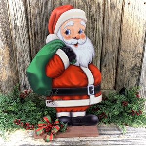 Santa Clause Decoration, Old fashioned Christmas decor, Santa door Hanger, Santa sign for front door, Christmas wreath, traditional Santa