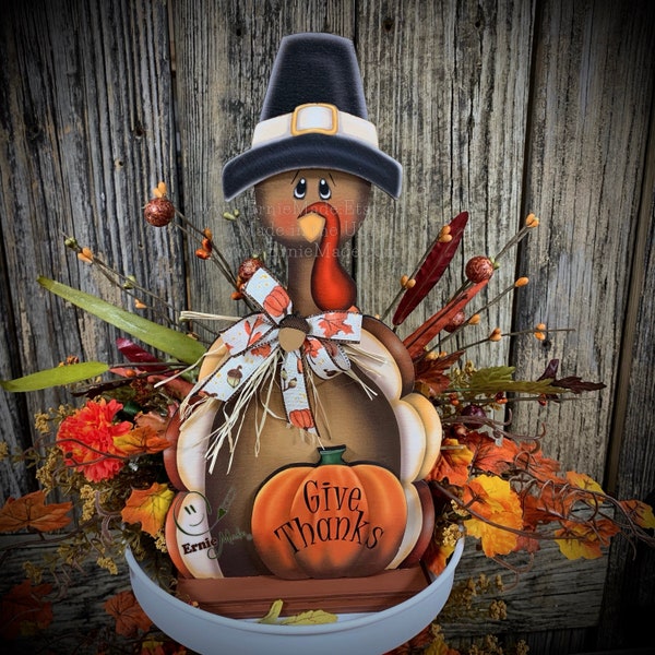 Thanksgiving Turkey decor, fall shelf sitter, Fall Tiered tray decor, Thanksgiving tiered tray, Wooden Pilgrim Turkey, Primitive Fall decor