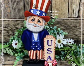 Patriotic decoration Uncle Sam Summer, USA, America sign, Fourth of July, Veterans gift, Memorial Day, 4th of July, table, tiered tray decor
