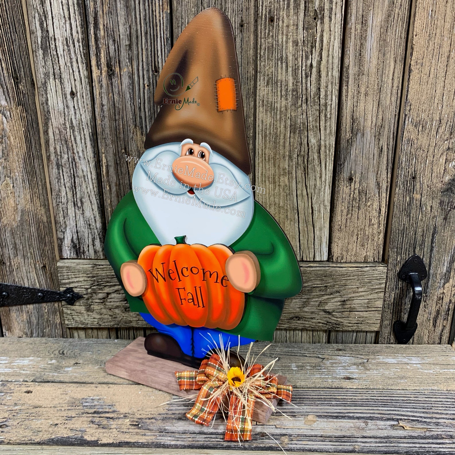 Gnome Fall Gnome Decoration Pumpkin Porch Decor Wooden Etsy
