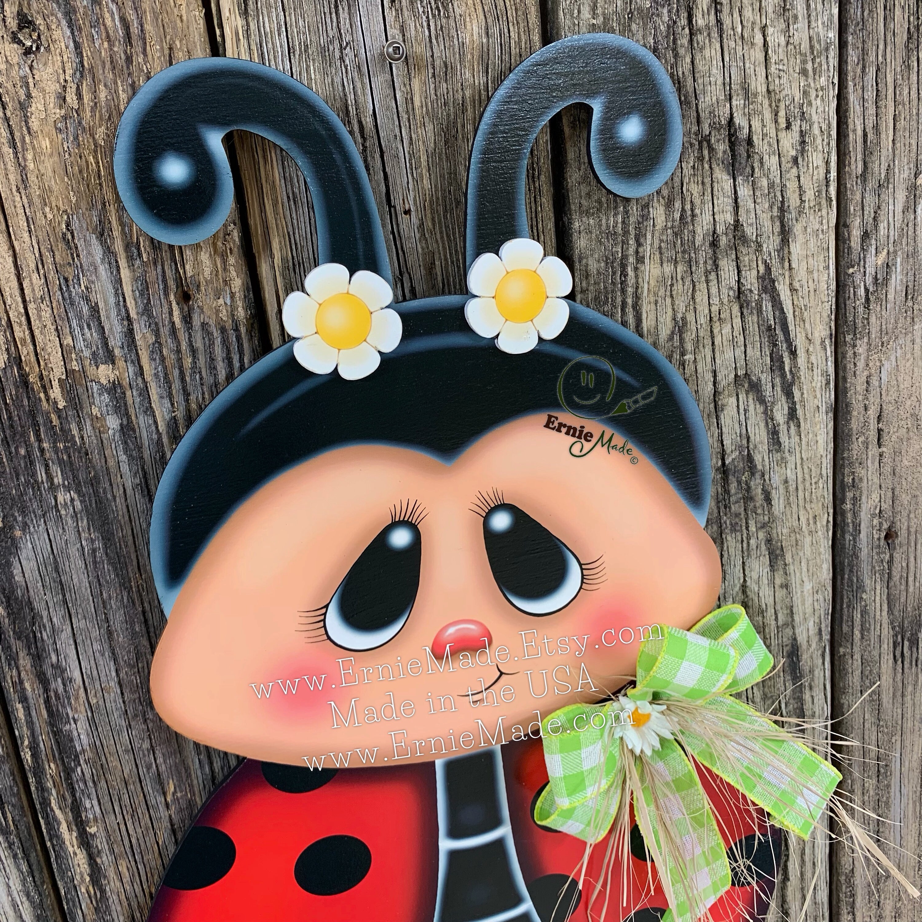 Ladybug Decoration, Ladybug Door Hanger, Ladybug Sign, Wooden Ladybug ...