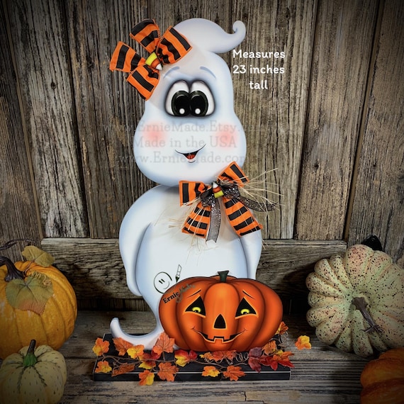 Halloween centerpiece, Halloween Decoration, Ghost Decoration, Jack o lantern decoration, Halloween, wooden Ghost, Halloween ghost Wreath,