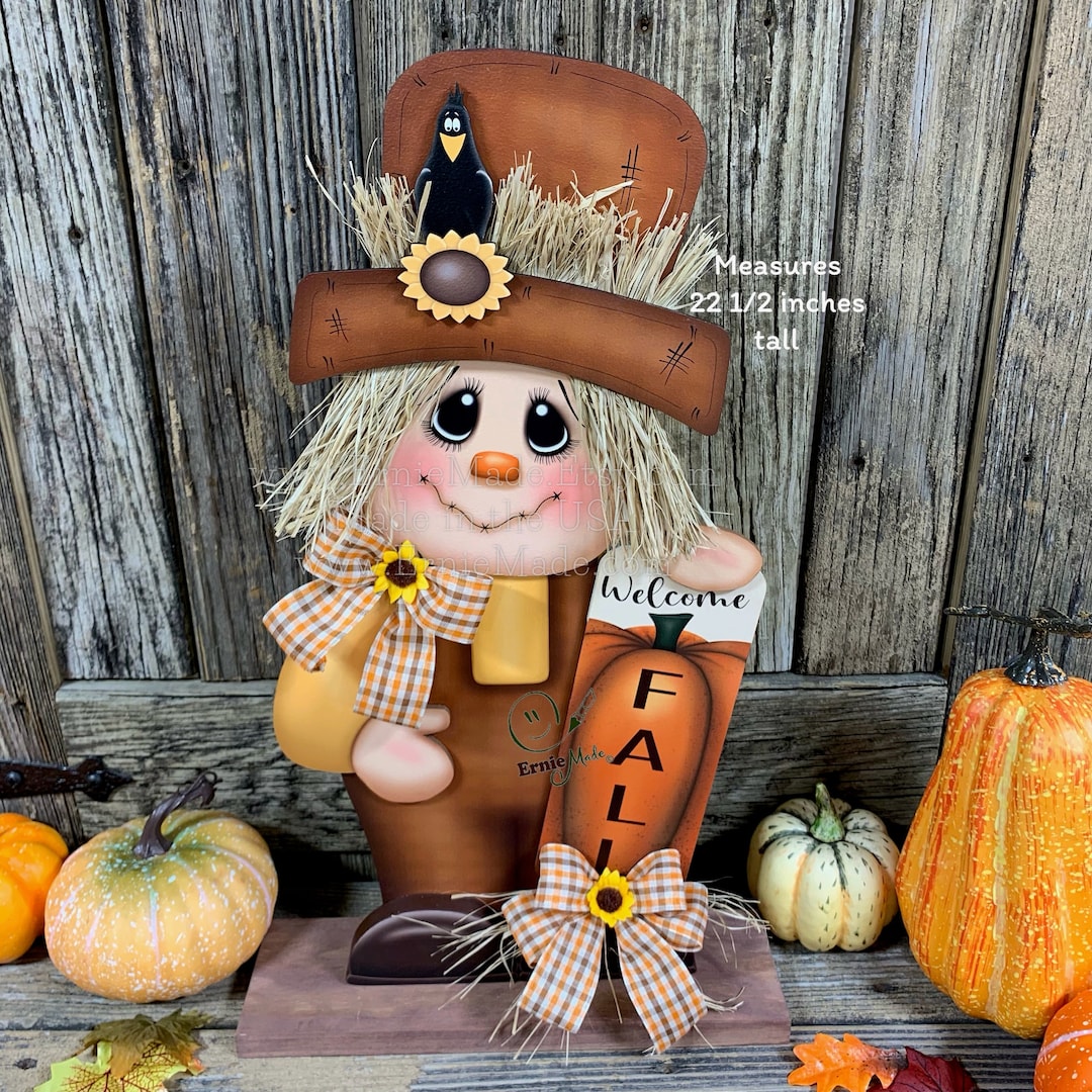 Fall Decoration, Scarecrow and Pumpkin, Thanksgiving Arrangement