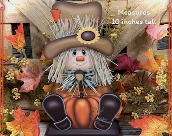 Fall Scarecrow decoration, tier tray, kitchen island fall arrangement, riser decor, wooden shelf sitter, Halloween, Farmhouse, Thanksgiving