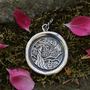 The Starry Night Wax Seal Pendant in 925 silver