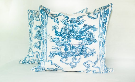 Pair Of Qinglong Pillowcases Jim Thompson Pillow Etsy