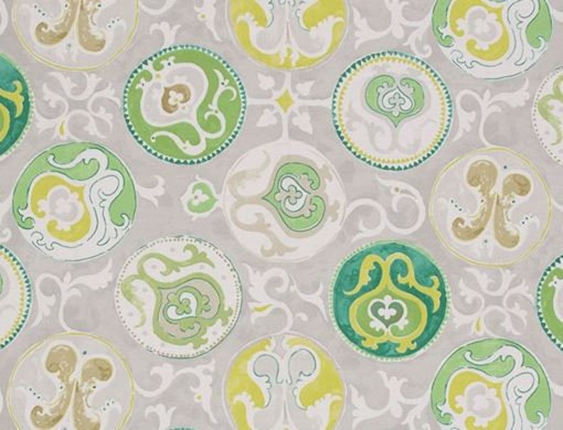 MYRA PRINTS Jim Thompson Fabric The loose painting and classically inspired motifs was inspired by such a fresco on a ceiling.