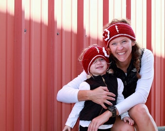 Football Ear Warmer, Sports Ear Warmer, Football Headband, Sports Headband, Football Headgear, Football Team Ear Warmer, Mommy and me set