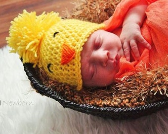 Baby Chick Hat, Chick Hat, Baby Photo Prop