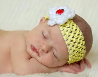 Marienkäfer-Stirnband, Frühling Headbands, Infant Headbands, Gehäkelte Stirnbänder, Neugeborene Stirnband