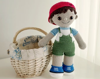 PATTERN - Tobias the Amigurumi Boy Doll (crochet, amigurumi) - in English