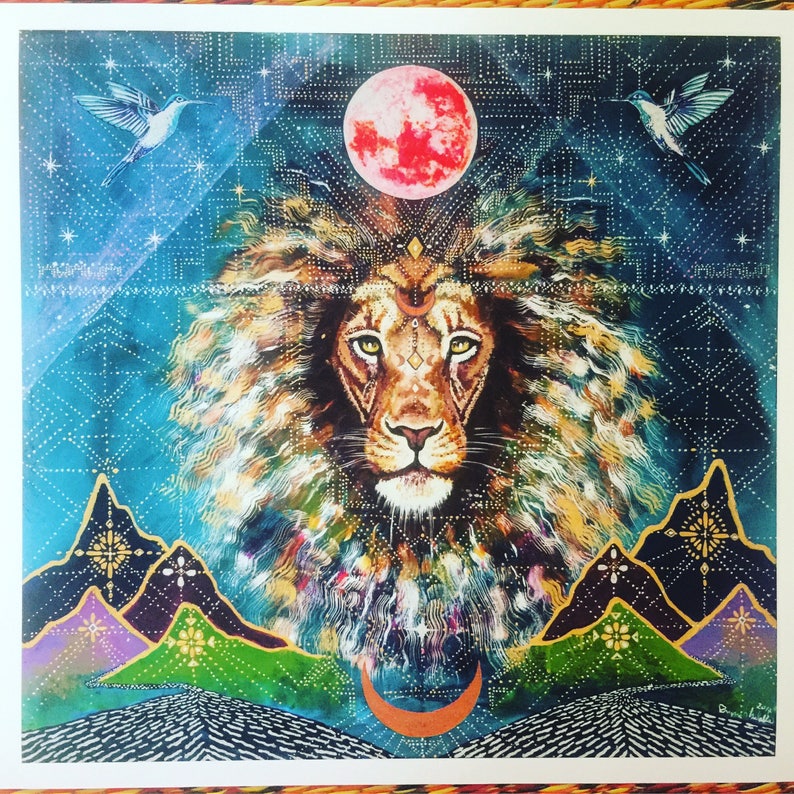 large prints of Lion Mountain Moon image 1
