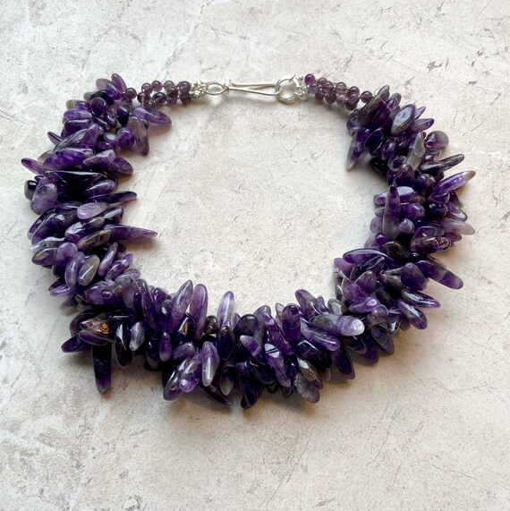 amethyst statement necklace