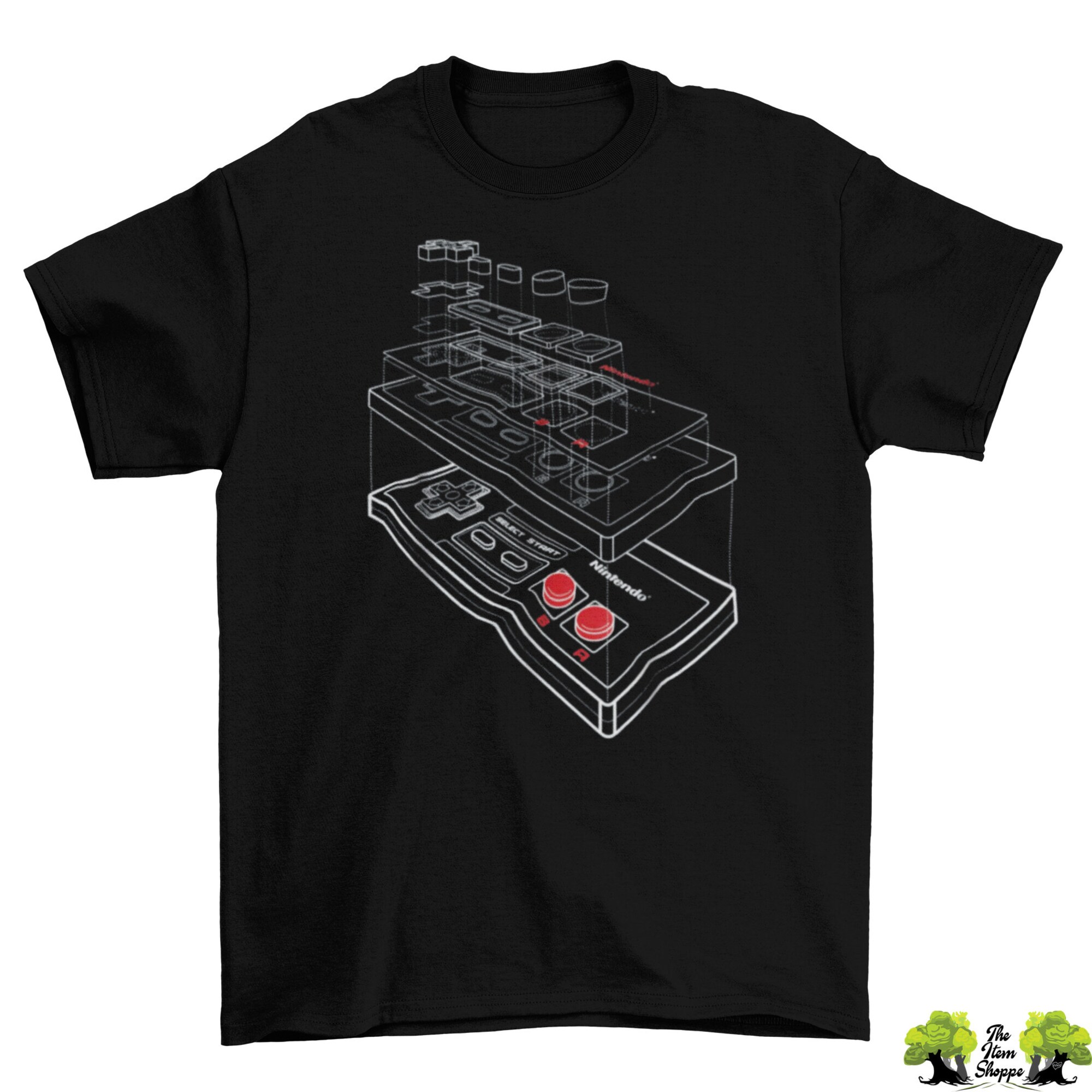NES Controller Schematics T-Shirt Unisex Adult Sizes Nintendo Old School