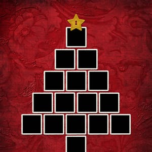 Christmas Tree Collage Template PSD 8&quot; x 10&quot; -  16 Photos - Printable Instant Download