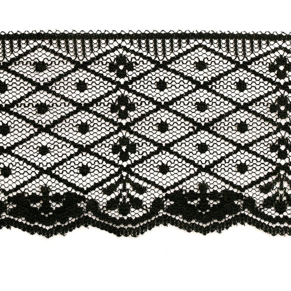 Wide Black Lace Trim 2 1/2 inches x 3 Yards