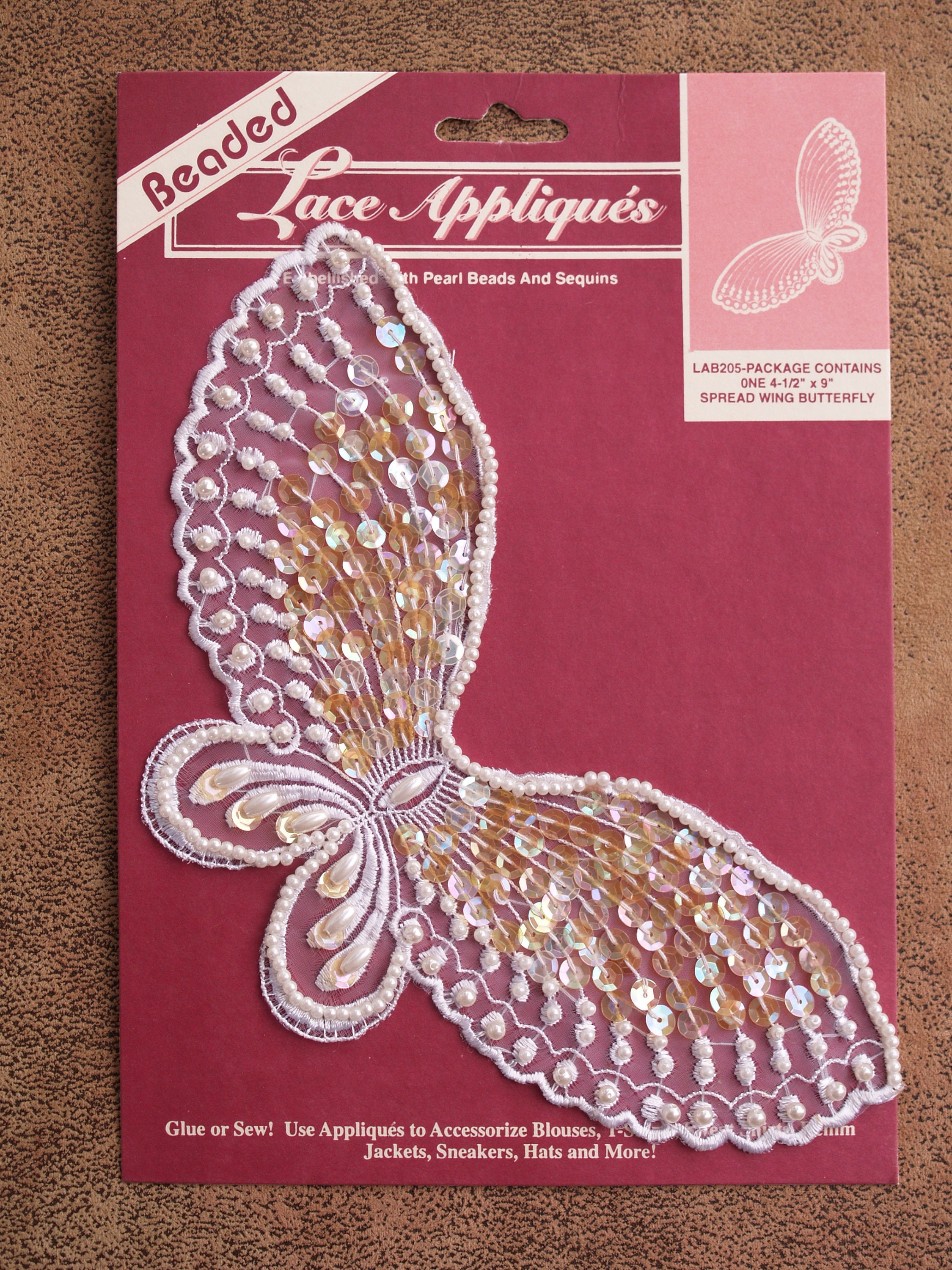 Radiant Beaded Rhinestone Butterfly Sequin Applique/Patch - SM5995BK -  Trims By The Yard