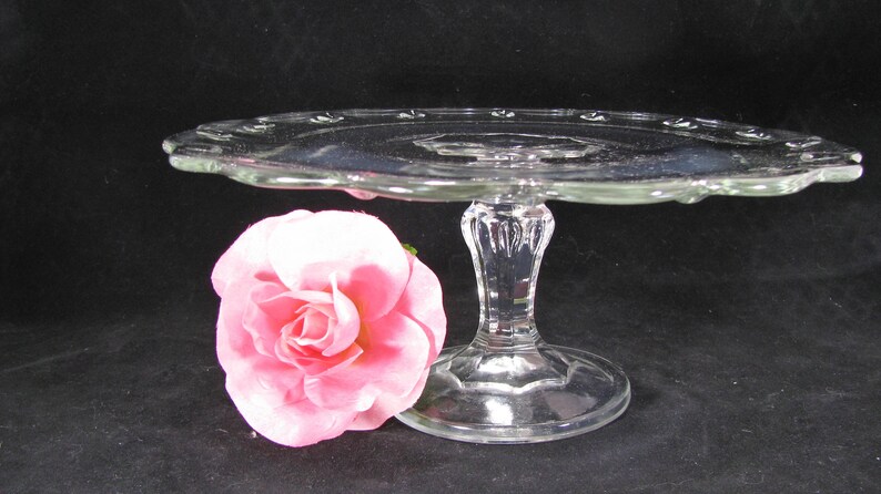Indiana Glass Round Pedestal Cake Stand Vintage Clear