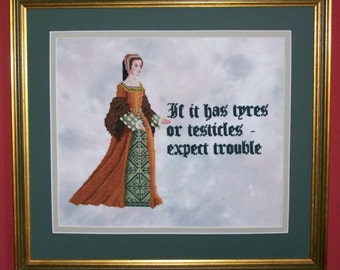 Cross stitch chart - Lady Elinor's wisdom: expect trouble