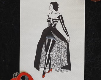5x7in - Skeleton Gal