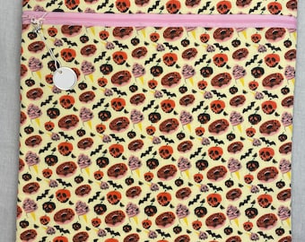 Halloween Project Bag, Cross Stitch, Embroidery, Knitting