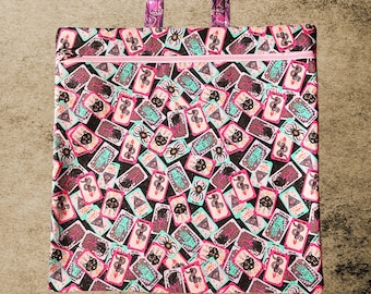 Tarot card Handmade Cross Stitch Project Bag | Fits 11 inch Q-Snap | Zipper Project Pouch