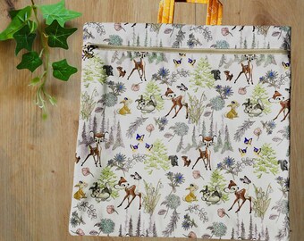 Baby deer Handmade Cross Stitch Project Bag | Fits 11inch Q-Snap | Zipper Project Pouch