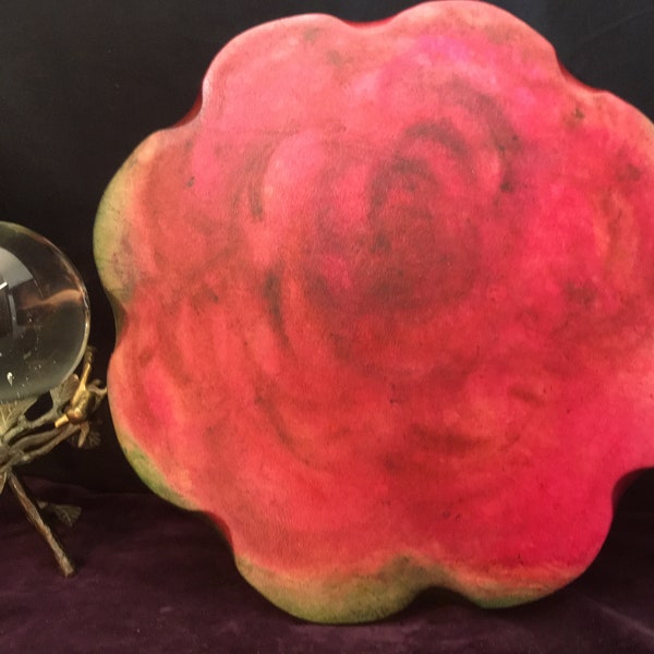 Large Solstice Rose Hand-Dyed Deer Drum