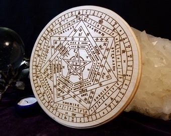 Sigillum Dei Aemeth - 9" Hardwood, Engraved, John Dee