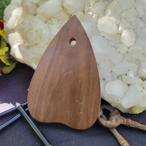Automatic Writing Planchette - Wood, Brass - Walnut