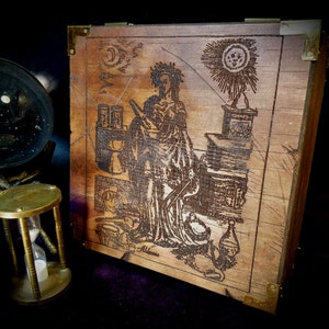 Apothecary Case - Solid wood and brass, Engraved and hand-aged, Alchemy